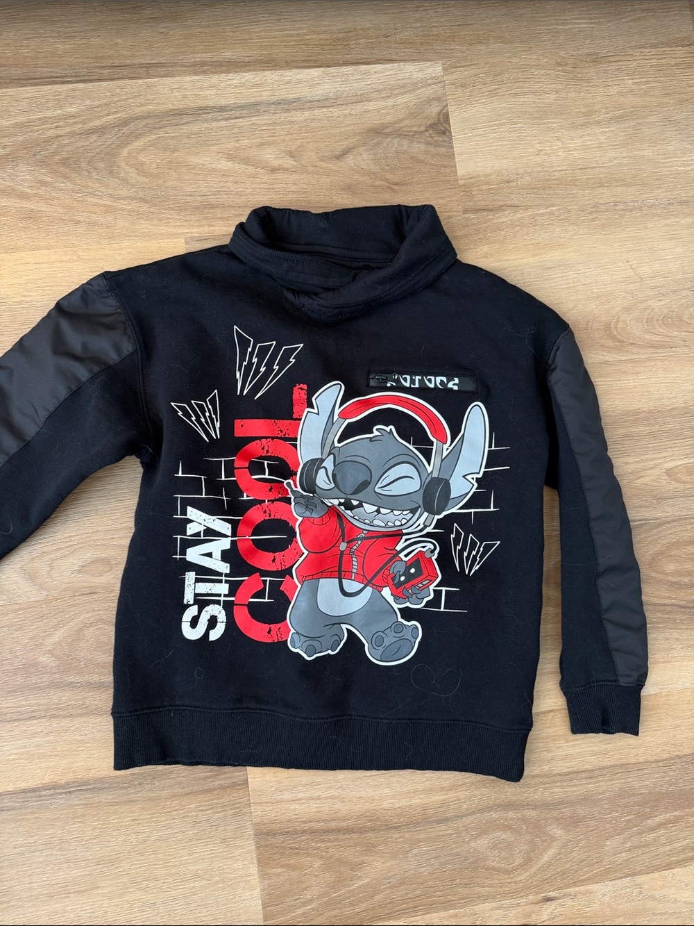 Disney Paris, Black, Red & Gray Stitch 'Stay Cool' Hoodie Sweatshirt
